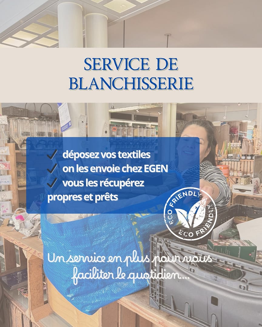 👕✨ Simplifiez-vous la vie avec notre service de blanchisserie ✨👕

Chez Aventivrac, vous pouvez déposer directement vos textiles au magasin… on s’occupe du reste 💛

👉 Nous les envoyons chez EGEN
👉 Vous les récupérez propres et prêts à être utilisés

Un service pratique, local et sans prise de tête pour votre quotidien 🙌

Une question ? Envie d’essayer ?
Passez nous voir ou écrivez-nous, on se fera un plaisir de vous renseigner 😉

#aventivrac #avenches #blanchisserie #service #pratique #local #epicerie #quotidien #gain de temps